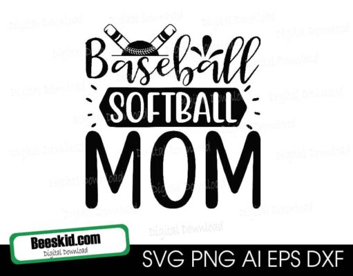 Baseball Softball Mom, Softball Mom Svg , Softball Mama Svg , Love Softball Svg , Softball Shirt Svg , Softball Mom Png , Cricut Cut File , Silhouette , Dxf , Eps