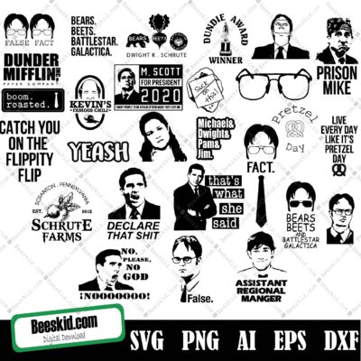 The Office Bundle Svg, The Office Svg, Dunder Mifflin Svg, Dwight Schrute Svg, The Office Quotes, The Office Lovers, The Office Character