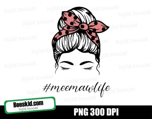 Pink Polka Dots Meemaw life PNG,Sublimation Design Digital Download, Meemaw life design