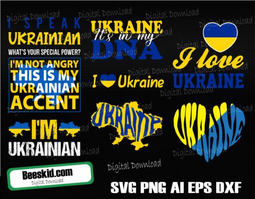 Ukraine Png Bundle, Ukraine Digital File, Stand With Ukraine, Pray For Ukraine Svg