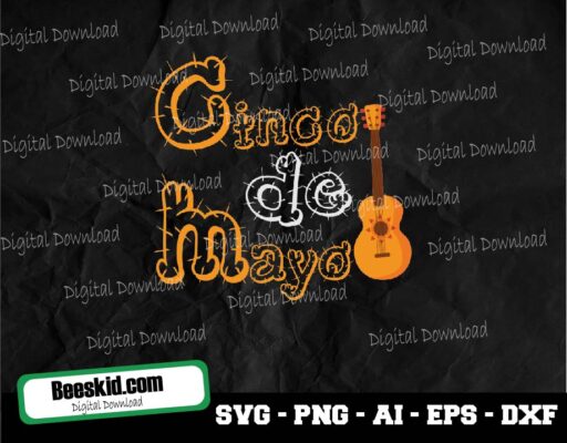 Guitar Svg, Cinco De Mayo Svg, De Mayo Svg, Dxf, Eps, Png, Fiesta Sayings Cut Files, Mexico Svg, Cactus Clipart, Kids Svg, Silhouette Cricut