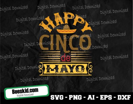 Cinco De Mayo Svg, Happy Cinco De Mayo Svg, Dxf, Eps, Png, Fiesta Sayings Cut Files, Mexico Svg, Cactus Clipart, Kids Svg, Silhouette Cricut