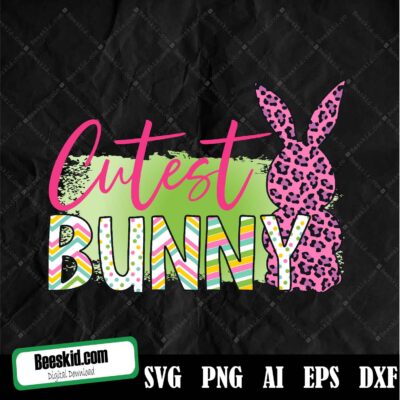 Cutest Bunny Svg, Baby Shirt Design, My 1st Easter Svg, Bunny Ears, Bow Easter Girl Svg, Bunny Rabbit Svg, Instant Download Cricut