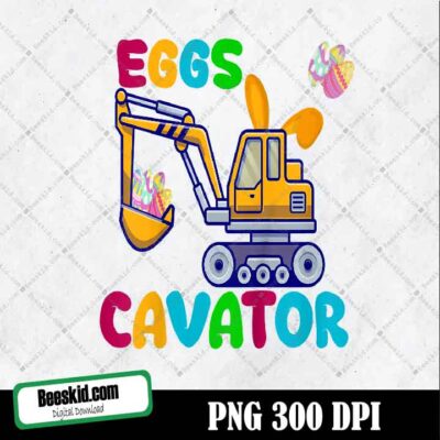 Kids EggsCavator Happy Easter Funny Excavator Hunting Egg