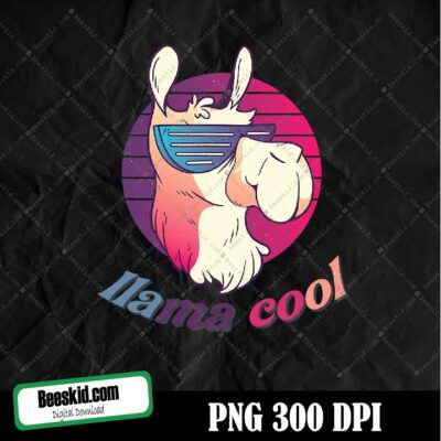 Llama Cool Funny Png Design, Sublimation Designs Downloads, Png File