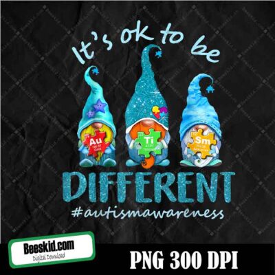 Gnomes it's ok to be different autism awareness, gnomes with puzzle, autism life, autism month gift digital png