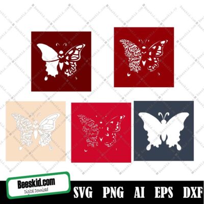 Layered 3d Butterfly Svg Bundle, Butterfly Svg Layered, Butterfly Template, Butterfly Svg For Cricut, Butterfly For Papercut