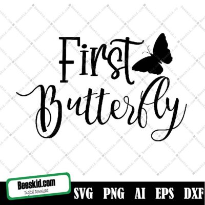 First Butterfly Svg Png Pdf / Birthday Girl / Cricut, Silhouette Cutting File / Diy Iron On Decal / Instant Download