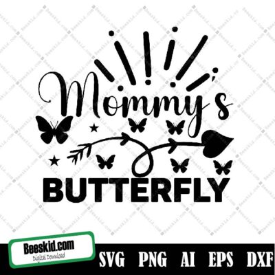 Mommy's Butterfly Svg, Butterfly Svg For Cricut, Flower And Butterfly, Bundle Svg, Digital Download