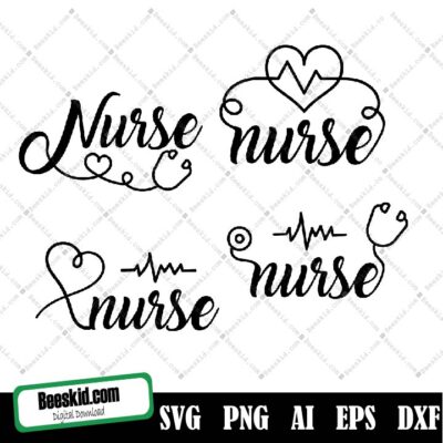 Nurse Svg, Nurse Png, Flower Svg, Shirt, Nurse Typography Svg, Svg,Png, Eps, Instant Download, Cricut