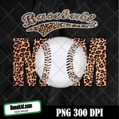 Baseball Mama Leopard PNG| Baseball PNG Print | Sublimation PNG | Baseball Shirt Print | Baseball Clip Art | Sublimation Designs