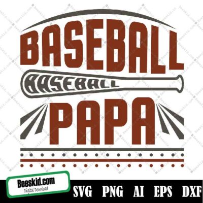 Baseball Papa Svg, Digital Cut File, Cricut Svg, Cameo Svg, Sports Svg