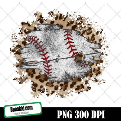 Sublimation Baseball And Leopard, Baseball And Softball And Leopard Watercolor Background Png