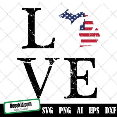Love Michigan, America SVG Bundle, Independence Day svg, Memorial Day Svg, Independence Day Svg, USA Svg, Patriotic Svg,
