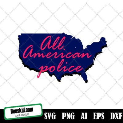 All American Police Independent Day Gift - American svg - Patriotic svg - Svg, Dxf, Png, Jpg