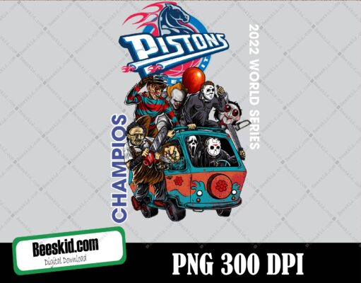 Detroit Pistons Png, Horror Friends N B A Png, National Basketball Association, N B A halloween, N B A sublimation