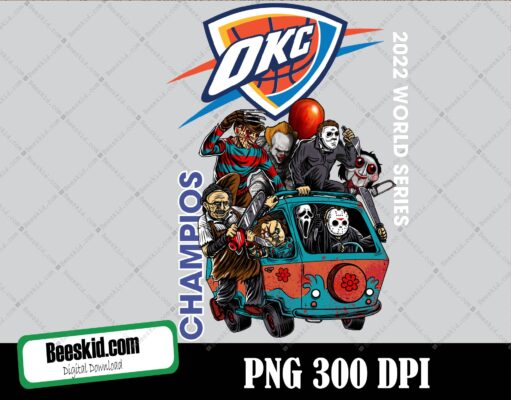 Oklahoma City Thunder Png, Sport Png, Horror Friends N B A Png, National Basketball Association, N B A halloween, N B A sublimation
