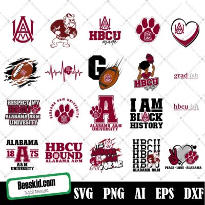 Alabama A&M University Svg , HBCU Svg Collections, HBCU Logo Svg, HBCU Svg, Football Svg, Mega Bundle, Designs, Cricut, Cutting File, Vector Clipart, Digital Download