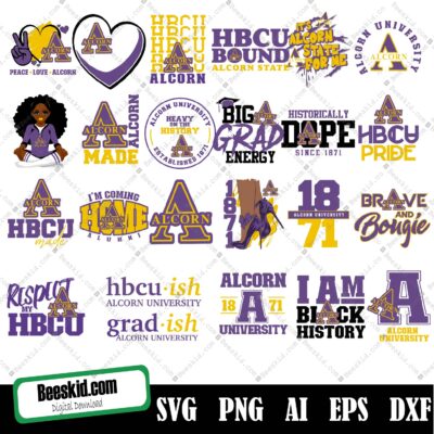 Alcorn State University Svg, HBCU Svg Collections, HBCU Logo Svg, HBCU Svg, Football Svg, Mega Bundle, Designs, Cricut, Cutting File, Vector Clipart, Digital Download
