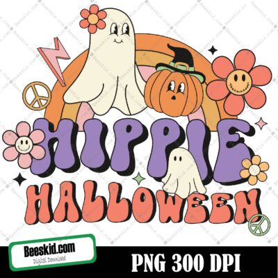 Halloween Png, Hippie Halloween Png, Halloween Sublimation Design, Retro Halloween Png, Fall Png, Spooky Png, Ghost Png, Pumpkin Png