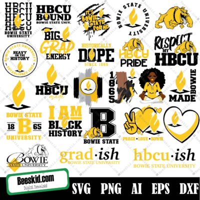 Bowie State University Svg, HBCU Svg Collections, HBCU Logo Svg, HBCU Svg, Football Svg, Mega Bundle, Designs, Cricut, Cutting File, Vector Clipart, Digital Download