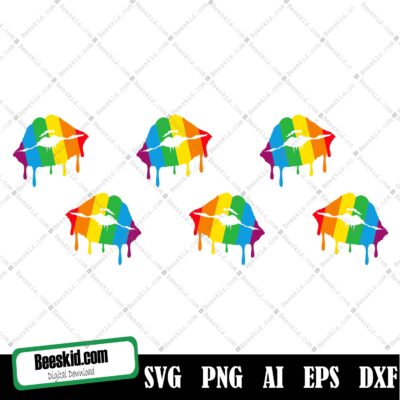 Rainbow Pride Lgbtq Lips Glass Wrap Svg, Pride Lgbtq Glass Wrap Svg, Rainbow Lips Can Glass Full Wrap Libbey 16oz Cricut Cut File Svg, Png, Dxf, Beer Glass Svg, Instant Download