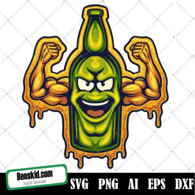 Bootle Beer Strong Cartoon Character Svg