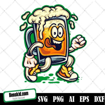 Beer Glass Mascot Cartoon Cute Svg