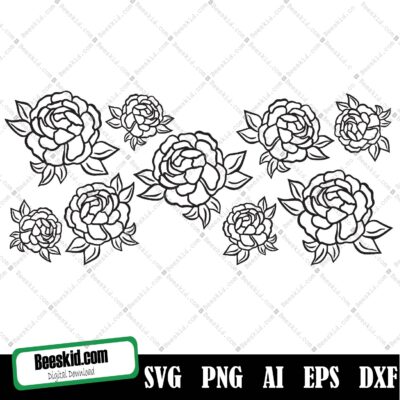Peonies Line Can Glass Wrap Svg, Peonies Line Can Glass Wrap Svg,Flower Svg