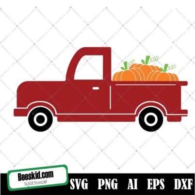 Pumpkin Truck Svg, Harvest Truck Svg, Fall Svg, Fall Truck Svg, Halloween Svg, Vintage Truck Svg, Cut Files, Cricut, Silhouette, Png