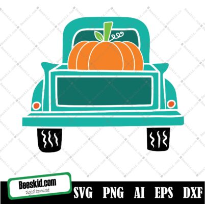 Vintage Truck With Pumpkins - Png Dxf Svg - Cut File Digital File T-Shirt Art Cricut Sublimation Download Cut File