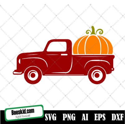 Red Truck With Pumpkins Svg, Happy Fall Yall Svg, Red Pick Up Truck Svg, Vintage Truck, Autumn Svg Dxf Png