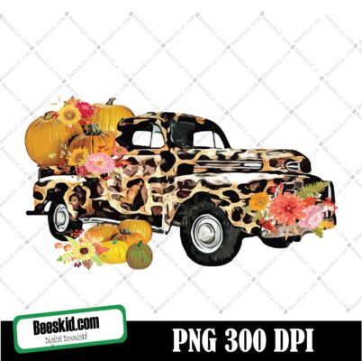 Leopard Fall Pumpkin Png, Pumpkin Truck Png, Vintage Fall Png, Fall Pumpkin Png, Leopard Fall, Fall Sublimation Design