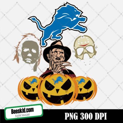 Detroit Lions Horror Halloween Png, Clipart Bundle, N F L teams, N FL Png, Football Teams Png
