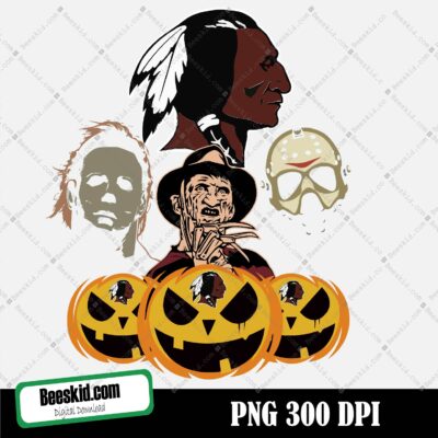 Washington Redskins Horror Halloween Png, Clipart Bundle, N F L teams, N FL Png, Football Teams Png