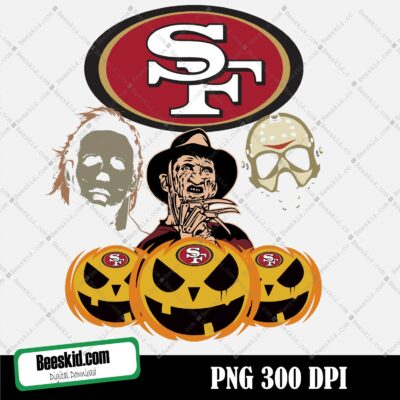 San Francisco 49ers Horror Halloween Png, Clipart Bundle, N F L teams, N FL Png, Football Teams Png