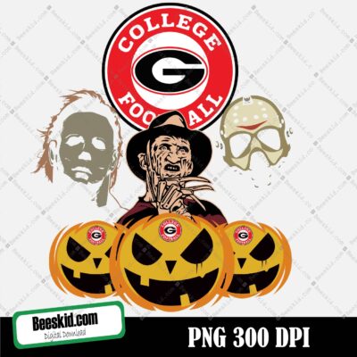 Georgia Bulldogs Horror Halloween Png, N C A A Football Png, Cricut Cutting File, Sport Halloween Png, Football Halloween Png