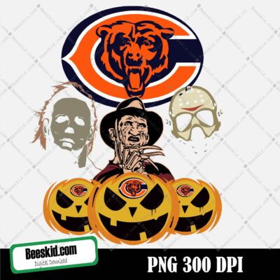 Chicago Bears Horror Halloween Png, Clipart Bundle, N F L teams Png, Football Teams Png, Football Png