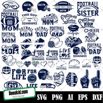 Seahawks Football Svg, Clipart Bundle, Nfl Teams