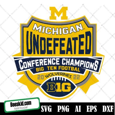 Michigan Wolverines 2022 Big10 Champions Svg