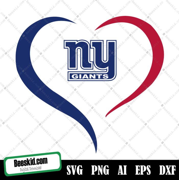 New York Giants Heart Logo Svg, New York Giants Svg, Sport Svg, Football Teams Svg, NFL Svg