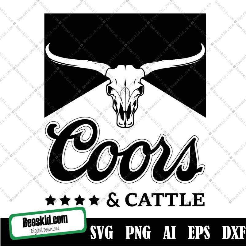 Coors And Cattle Svg, Western Svg Designs, Coors Svg, Bull Skull Svg ...